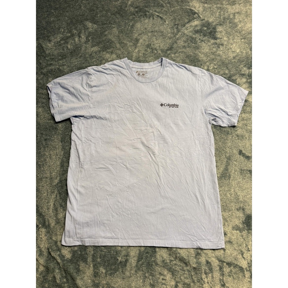 Columbia PFG Shirt XL Mens Light Blue Short Sleeve Marlin Fishing Graphic Tee